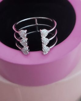 ANILLO ORO BLANCO LES CLASSIQUES  Y CORAZONES DIAMANTES TOUS