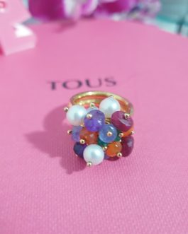 Z/ANILLO VERMEIL Y GEMAS TOUS.