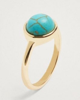 Z/JOYAS ANILLO DORADO PIRDRA TURQUESA PARFOIS