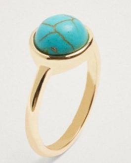 Z/JOYAS ANILLO DORADO PIRDRA TURQUESA PARFOIS