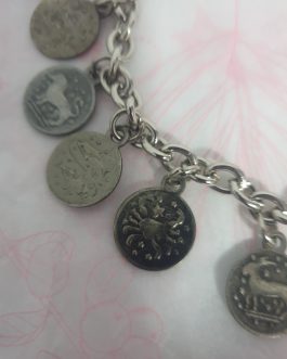 Z PULSERA PLATA PAVONADA COLGANGES HOROSCOPO VINTAGE.