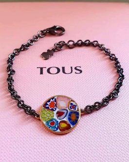 PULSERA PLATA PAVONADA MINIFIORI TOUS.