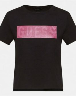z/CAMISETA GUESS- NEGRA Y ROSA/TALLA L