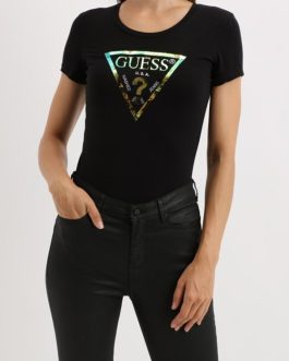 CAMISETA GUESS-NEGRA- LOGO ESTAMPADO-40