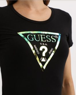 CAMISETA GUESS-NEGRA- LOGO ESTAMPADO-40