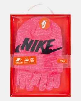 GORRO Y GUANTES ROSA .SET NIKE