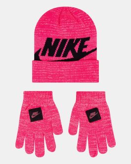 GORRO Y GUANTES ROSA .SET NIKE