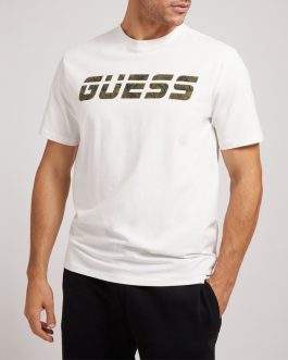 ZZ CAMISETA GUESS BLANCA LOGO NEGRO-TALLA M