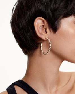 Z/ARGOLLAS DORADO ESMALTE BLANCO PARFOIS