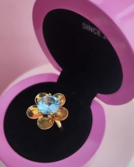 ANILLO ORO FLOR CON TOPACIO TOUS.