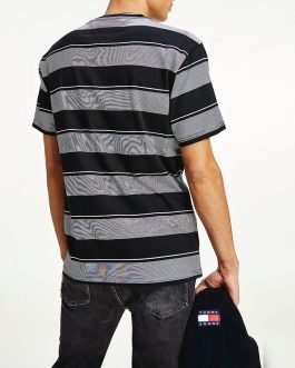 Z/CAMISETA TOMMY HILFIGER 100%ALGODON ECOLOGICO NEGRO GRIS/ TALLA XS