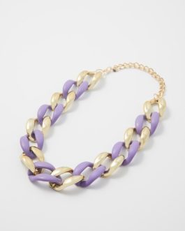 J/ COLLAR AROS DORADO Y LILA