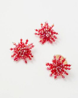 J/BISUTERIA ANILLO Y PENDIENTES ROJO