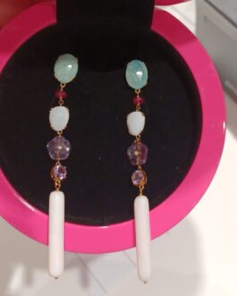 Z/PENDIENTES ORO VITA CON AMAZONITA Y RUBI TOUS