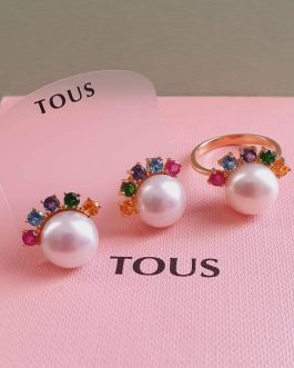 Z/CONJUNTO ORO ANILLO Y PENDIENTES REAL SISY TOUS MODELO XL
