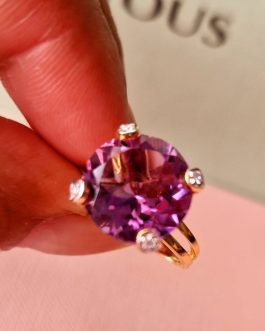 ANILLO ORO KING AMATISTA Y BRILLANTES TOUS