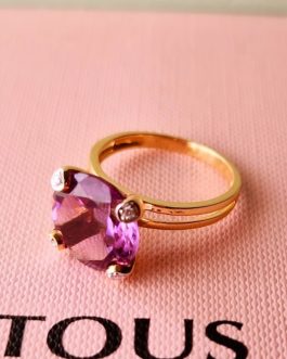 ANILLO ORO KING AMATISTA Y BRILLANTES TOUS
