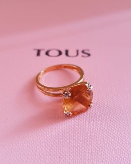 ANILLO ORO KING CITRINO BRILLANTES TOUS