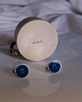 GEMELOS ACERO ESMALTE AZUL TOUS