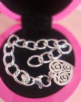 PULSERA SILVER AROS COLGANTE CORAZON ROSA DE ABRIL TOUS