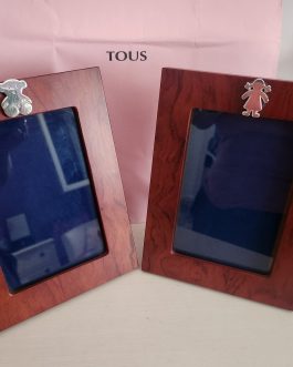 MARCO DE FOTOS MADERA Y PLATA NIÑA TOUS